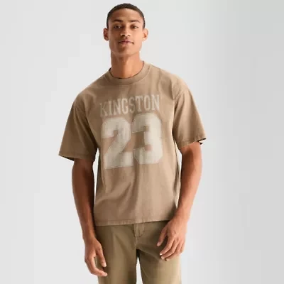 Arizona Mens Crew Neck Short Sleeve Relaxed Fit Graphic T-Shirt