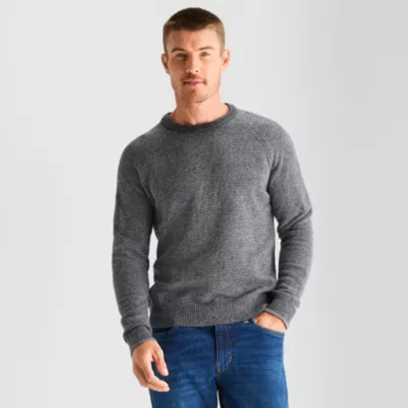 mutual weave Mens Crew Neck Long Sleeve Pullover Sweater