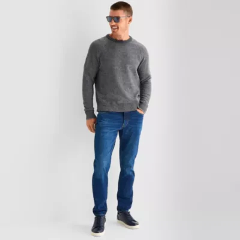 mutual weave Mens Crew Neck Long Sleeve Pullover Sweater