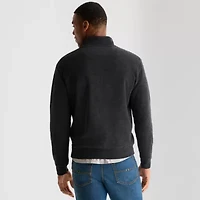 U.S. Polo Assn. Flatback Mens Mock Neck Long Sleeve Quarter-Zip Pullover