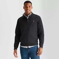 U.S. Polo Assn. Flatback Mens Mock Neck Long Sleeve Quarter-Zip Pullover