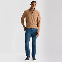 U.S. Polo Assn. Flatback Mens Mock Neck Long Sleeve Quarter-Zip Pullover