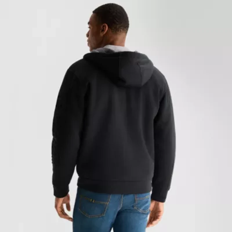 U.S. Polo Assn. Wordmark Sherpa Mens Long Sleeve Embroidered Zipper Hoodie