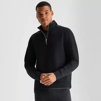 Stylus Mens High Neck Long Sleeve Quarter-Zip Pullover