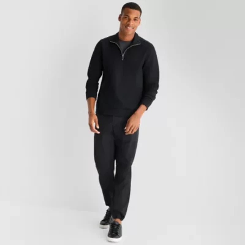 Stylus Mens High Neck Long Sleeve Quarter-Zip Pullover