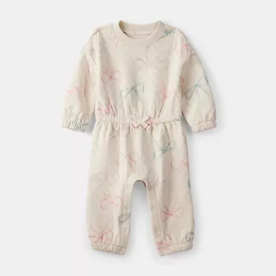 Carter's Baby Girls Round Neck Long Sleeve Jumpsuit