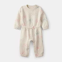 Carter's Baby Girls Round Neck Long Sleeve Jumpsuit