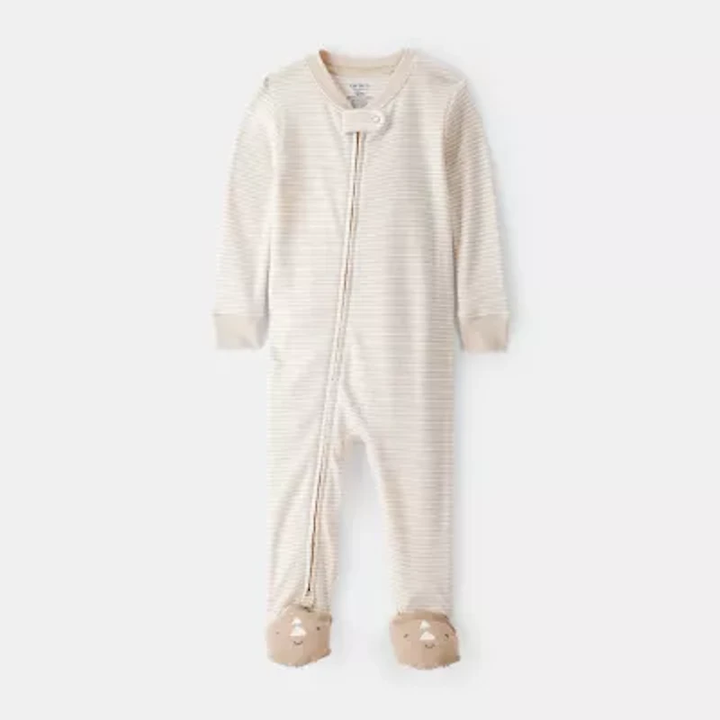 Carter's Baby Boys Footed Rib Round Neck Long Sleeve One Piece Pajama