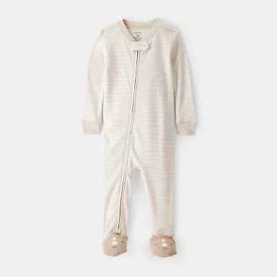 Carter's Baby Boys Footed Rib Round Neck Long Sleeve One Piece Pajama