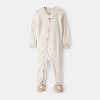 Carter's Baby Boys Footed Rib Round Neck Long Sleeve One Piece Pajama