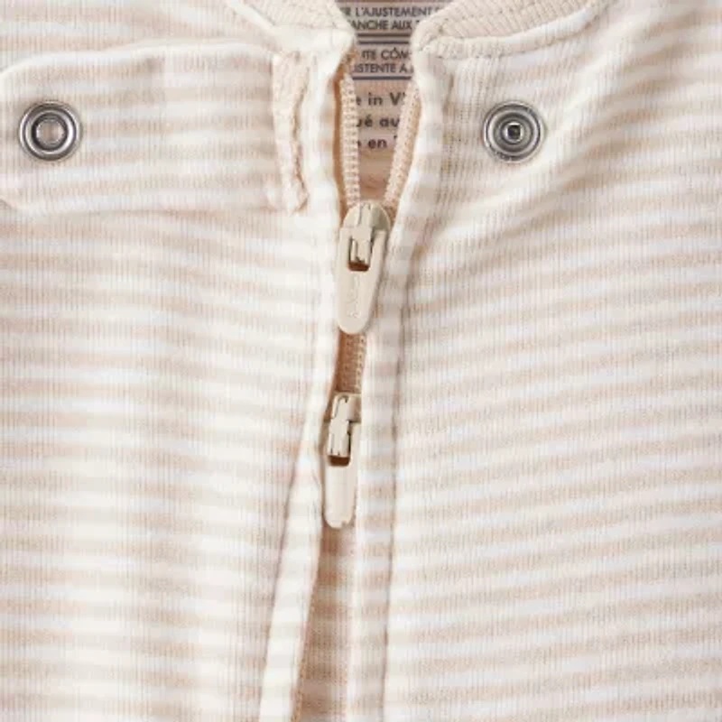 Carter's Baby Boys Footed Rib Round Neck Long Sleeve One Piece Pajama