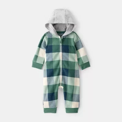 Carter's Baby Boys Hooded Long Sleeve Fleece Jumpsuit