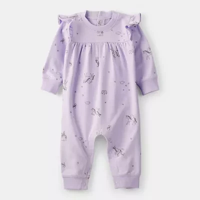 Carter's Baby Girls Round Neck Long Sleeve Jumpsuit