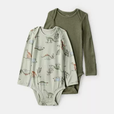 Carter's Purelysoft Baby Boys Round Neck Long Sleeve 2-pc. Bodysuit