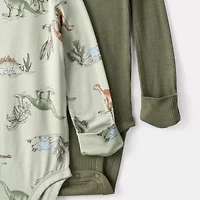 Carter's Purelysoft Baby Boys Round Neck Long Sleeve 2-pc. Bodysuit