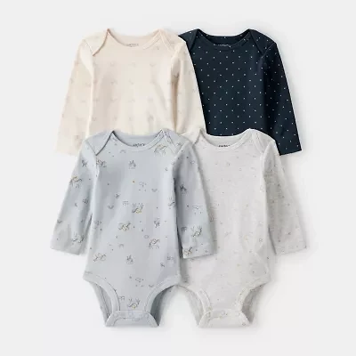 Carter's Baby Girls Round Neck Long Sleeve 4-pc. Bodysuit