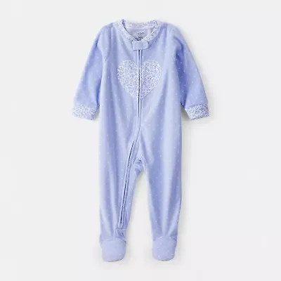 Carter's Baby Girls Footed Fleece Round Neck Long Sleeve One Piece Pajama
