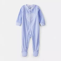 Carter's Baby Girls Footed Fleece Round Neck Long Sleeve One Piece Pajama