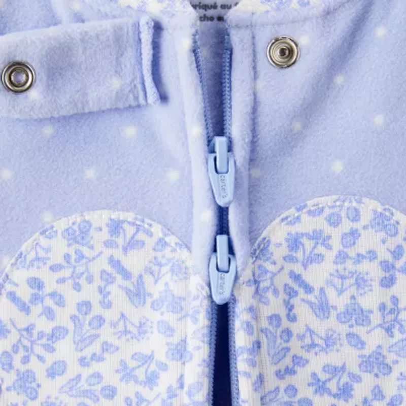 Carter's Baby Girls Fleece Round Neck Long Sleeve Footed Pajamas