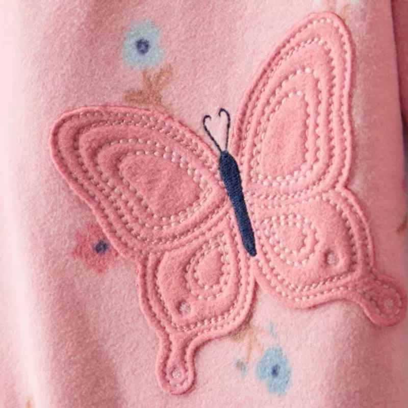 Carter's Baby Girls Fleece Round Neck Long Sleeve Footed Pajamas