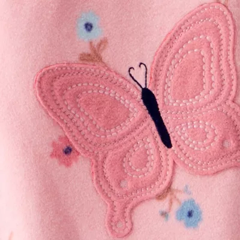 Carter's Baby Girls Fleece Round Neck Long Sleeve Footed Pajamas