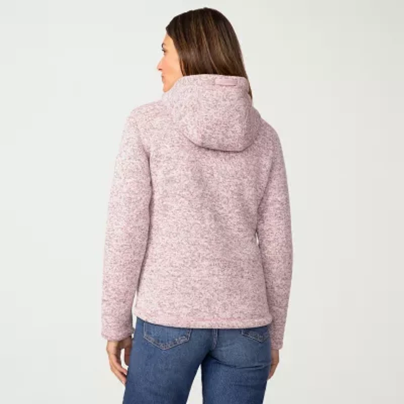 Free Country Womens Fleece Hooded Easy-on + Easy-off Lightweight Jacket