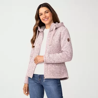 Free Country Womens Fleece Hooded Easy-on + Easy-off Lightweight Jacket