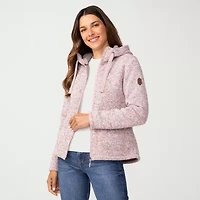 Free Country Womens Fleece Hooded Easy-on + Easy-off Lightweight Jacket