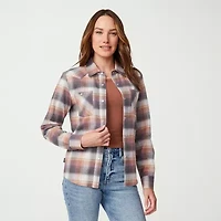 Free Country Womens Easy-on + Easy-off Long Sleeve Regular Fit Flannel Shirt