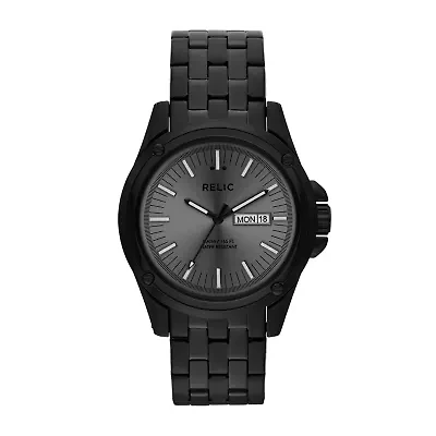 Relic® Grant Mens Stainless Steel & Black IP Round Watch ZR12126