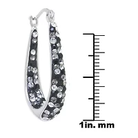 Sparkle Allure Womens Crystal 31.7mm Oval Hoop Earrings