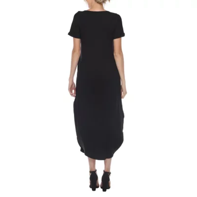 White Mark Womens Short Sleeve Maxi Dress