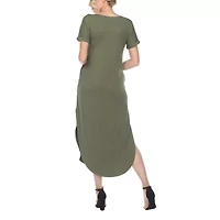 White Mark Womens Short Sleeve Maxi Dress