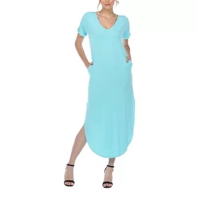 White Mark Womens Short Sleeve Maxi Dress