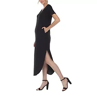 White Mark Womens Short Sleeve Maxi Dress