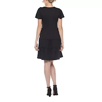 White Mark Womens Short Sleeve Sundress