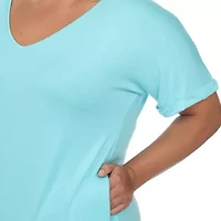 White Mark Womens Plus Short Sleeve Midi Maxi Dress