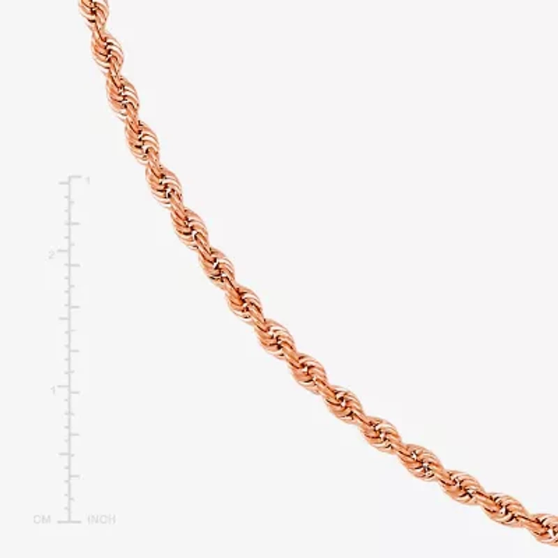 Unisex Adult 10K Gold 22 Inch Rope Chain Necklace