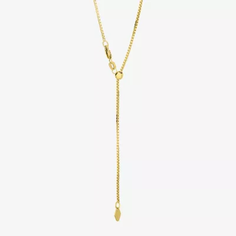 Adjustable Womens 14K Gold 20 Inch Box Chain Necklace