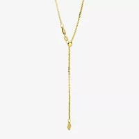 Adjustable Womens 14K Gold 20 Inch Box Chain Necklace