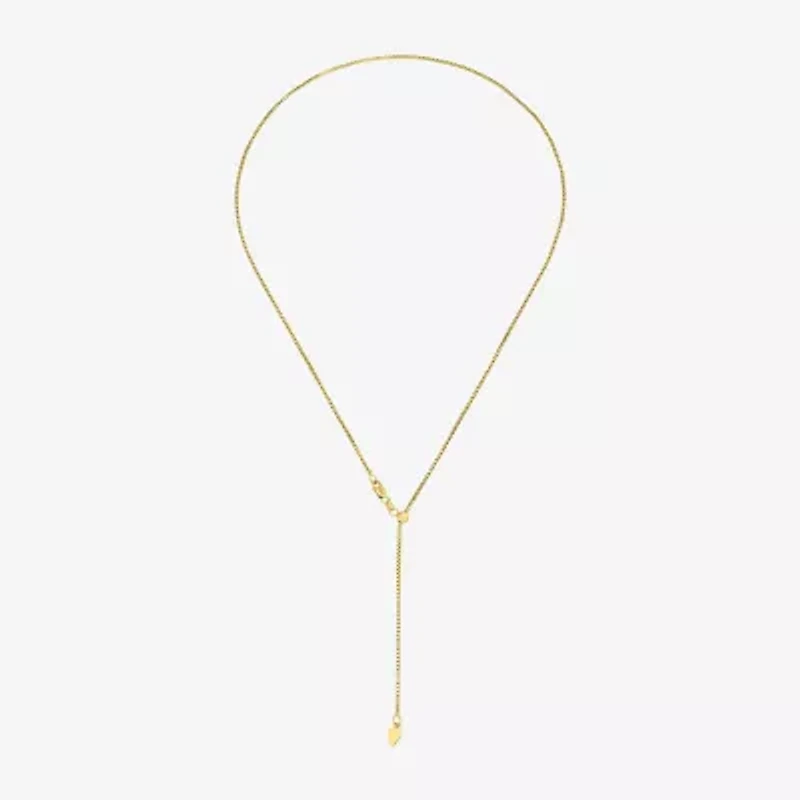 Adjustable Womens 14K Gold 20 Inch Box Chain Necklace