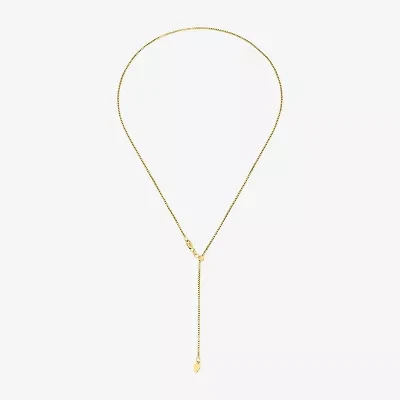 Adjustable Womens 14K Gold 20 Inch Box Chain Necklace