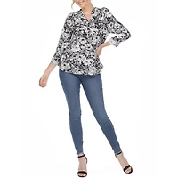 White Mark Womens Long Sleeve Tunic Top