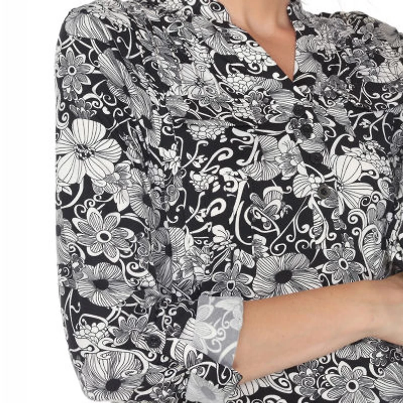 White Mark Womens Long Sleeve Tunic Top