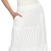 White Mark Womens Mid Rise Long Full Skirt
