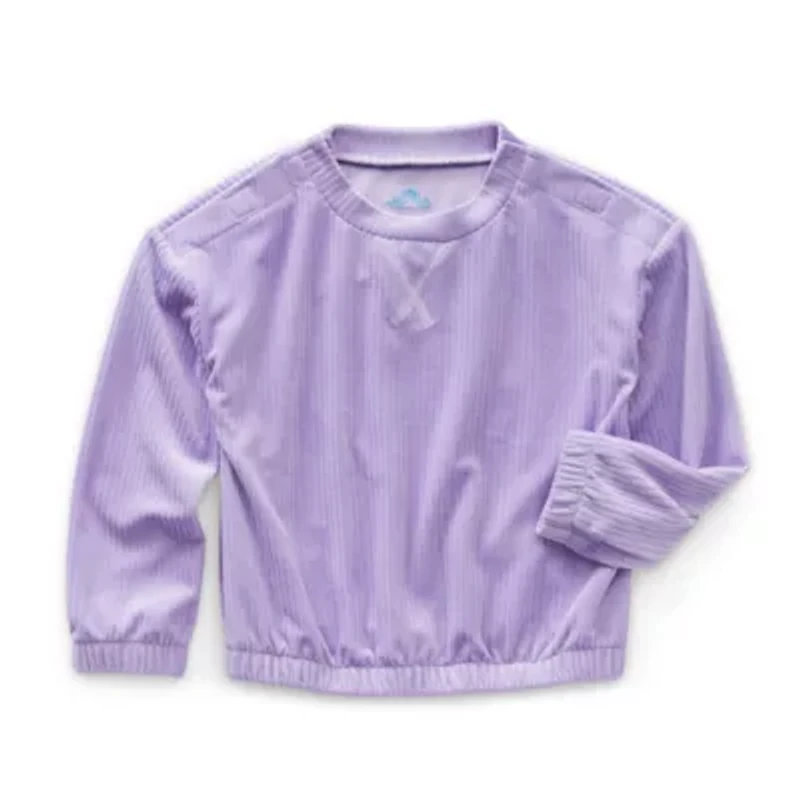 Thereabouts Little & Big Kid Girls Easy-on + Easy-off Round Neck Adaptive Long Sleeve Sweatshirt