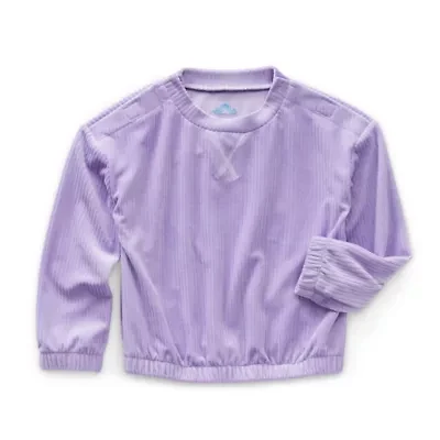 Thereabouts Little & Big Kid Girls Easy-on + Easy-off Round Neck Adaptive Long Sleeve Sweatshirt