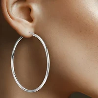 Womens 10K Gold 60mm Hoop Earrings