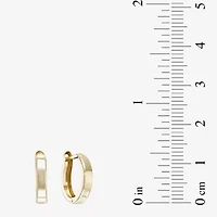 14K Yellow Gold 12.35mm Hinged Square-Edge Hoop Earrings