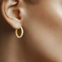 Diamond-Cut 14K Yellow Gold 15mm Twisted Hoop Earrings